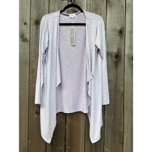 Softypical Women's Draped Open Front Cardigan Lavender Lightweight‎ Knit S-M